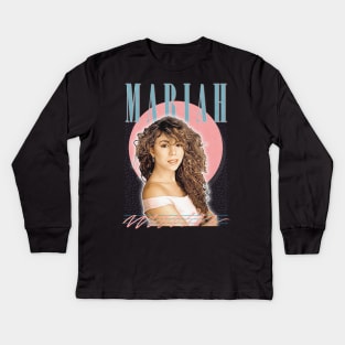 Mariah / 90s Vintage Aesthetic Design Kids Long Sleeve T-Shirt